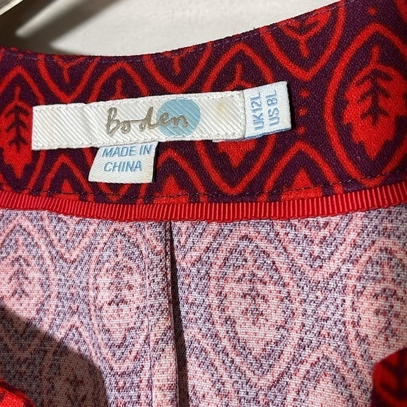 Boden Easy Notch Neck Mini Shift Dress in Red size 8 - Picture 13 of 14